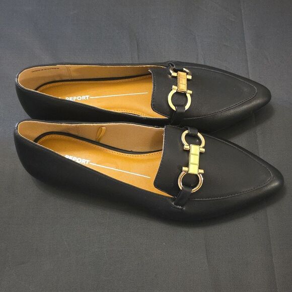 BRAND NEW REPORT RAYDER LOAFERS WITH GOLD DETAIL DESIGN FLAT - Picture 12 of 16